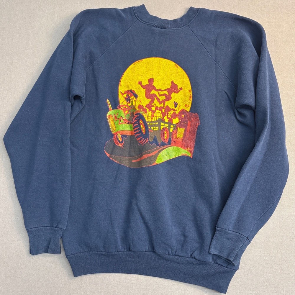 Vintage 1988 Fruit of the Loom WVU Kappa Delta Hayride Sweatshirt Navy XL USA